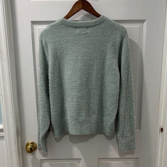 Old Navy Eyelash Party Sweater Size XL Color Briny Water Holiday Christmas Party - Picture 6 of 6